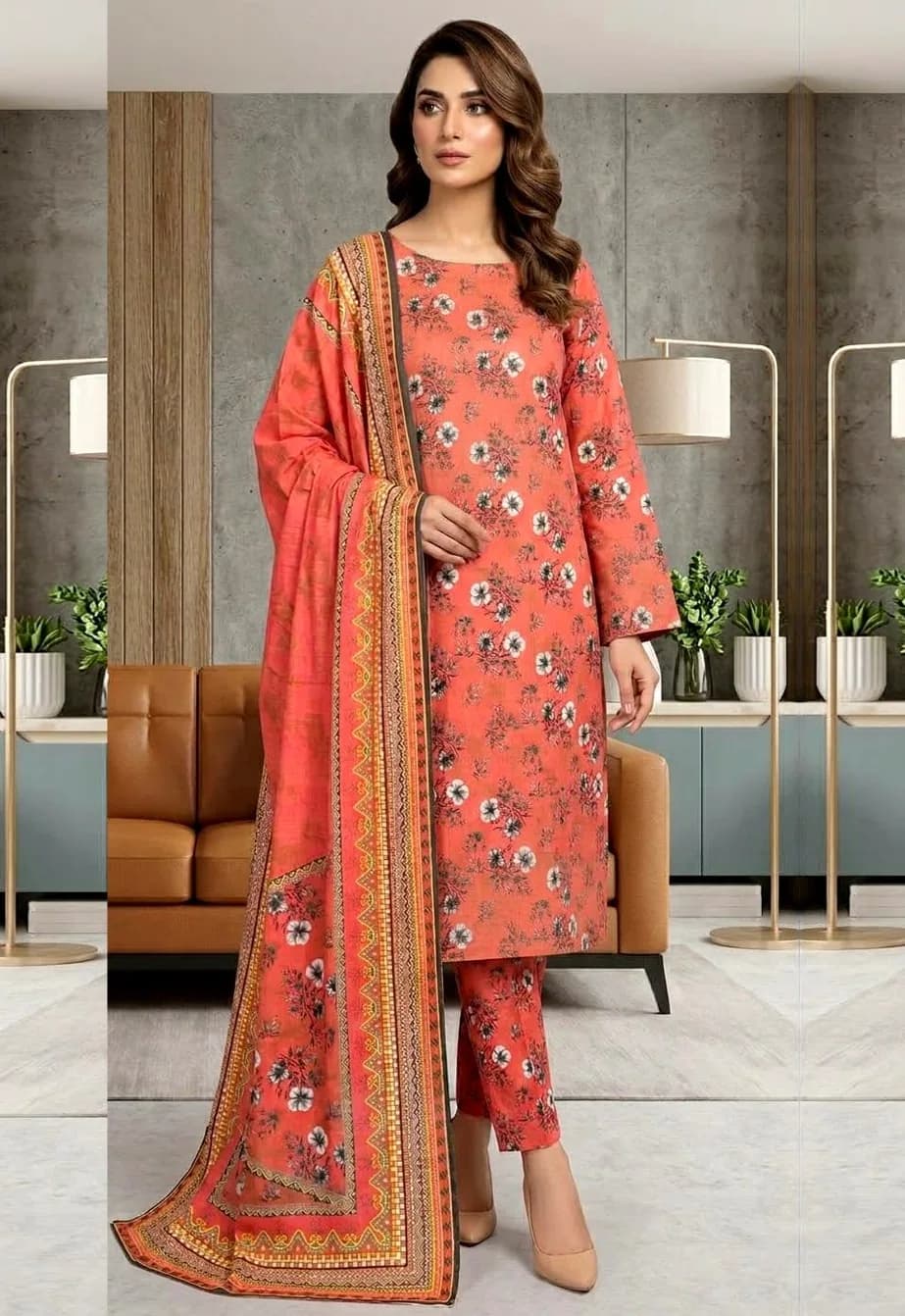 Marjan — unstitched three-piece in khaddar