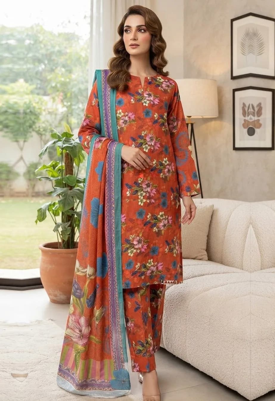 Shafaq — unstitched three-piece in khaddar